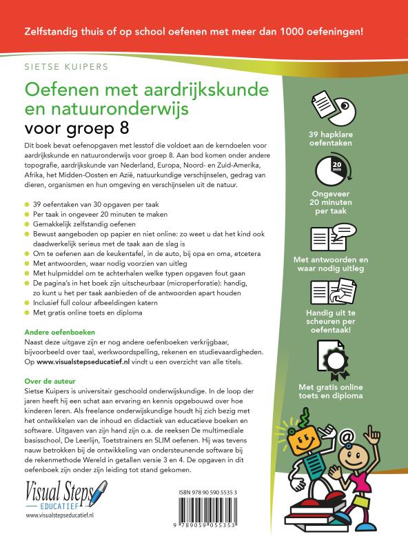 Achterkant van Oefenen met aardrijkskunde en natuuronderwijs voor groep 8