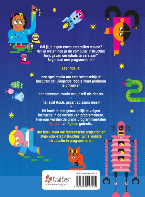 Achterkant van Beginnen met programmeren met Scratch en Python