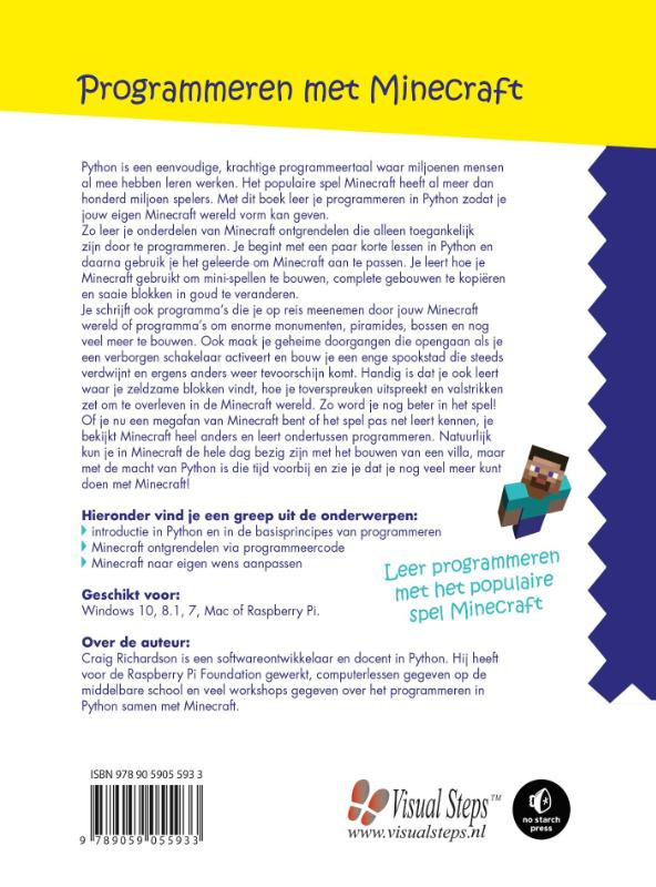 Achterkant van Programmeren met Minecraft