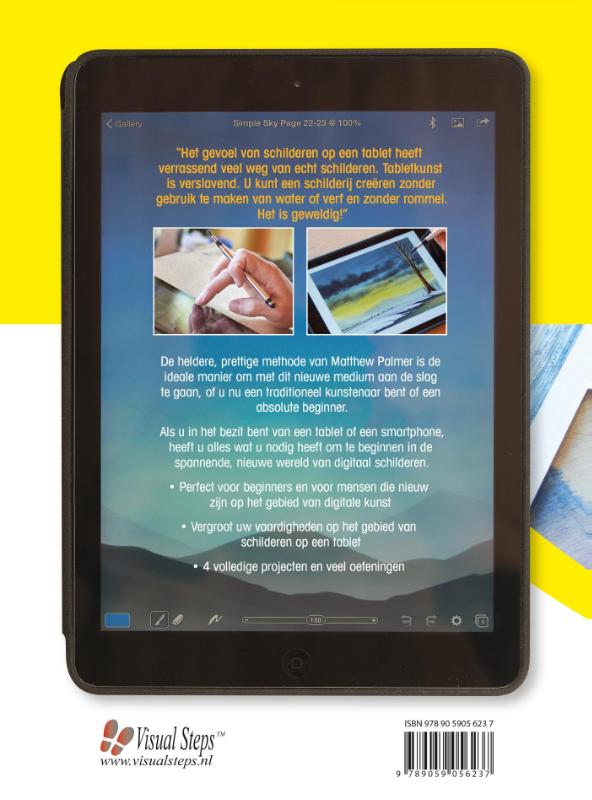 Achterkant van Schilderen op een tablet