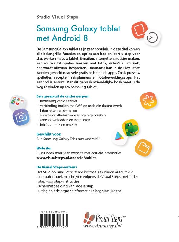 Achterkant van Samsung Galaxy tablet met Android 8