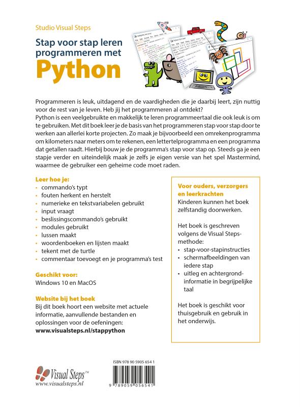 Achterkant van Stap voor stap leren programmeren met Python