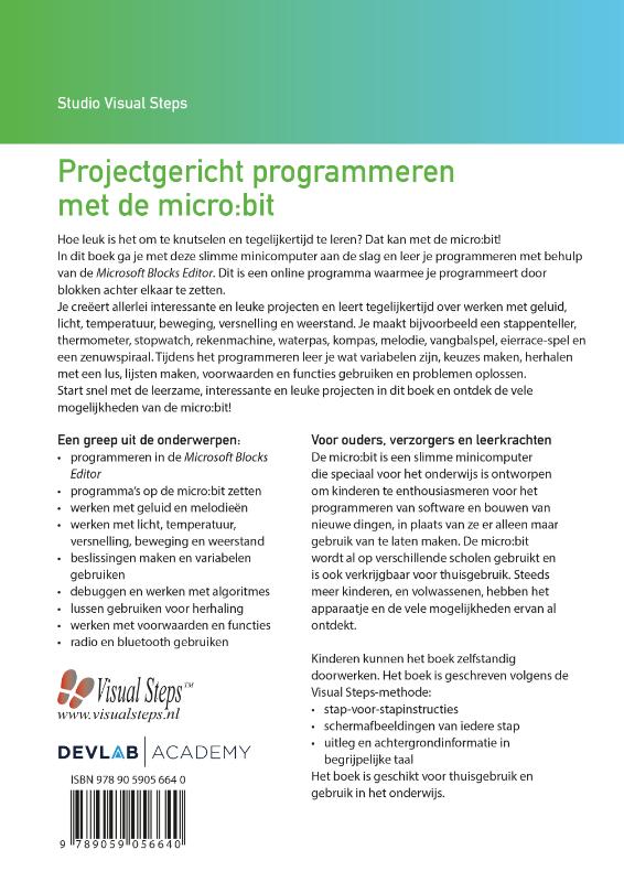 Achterkant van Projectgericht programmeren met de micro:bit