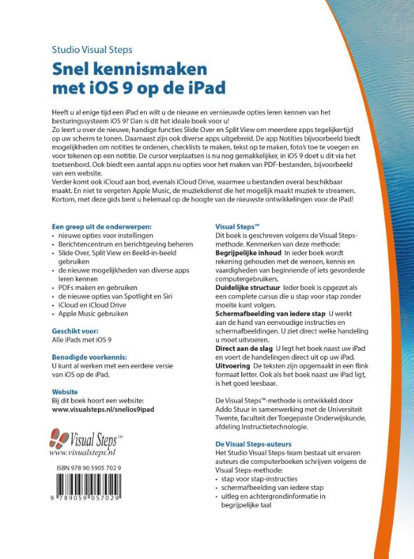 Achterkant van Snel kennismaken met de iPad met iOS 9