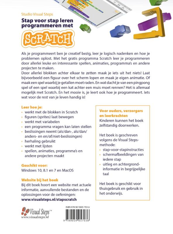 Achterkant van Stap voor stap leren programmeren met Scratch