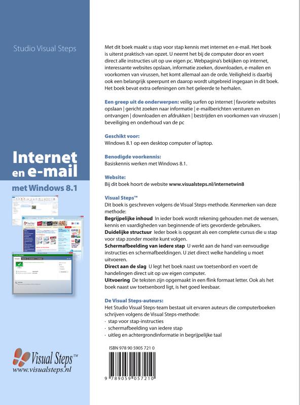 Achterkant van Internet en e-mail met Windows 8.1
