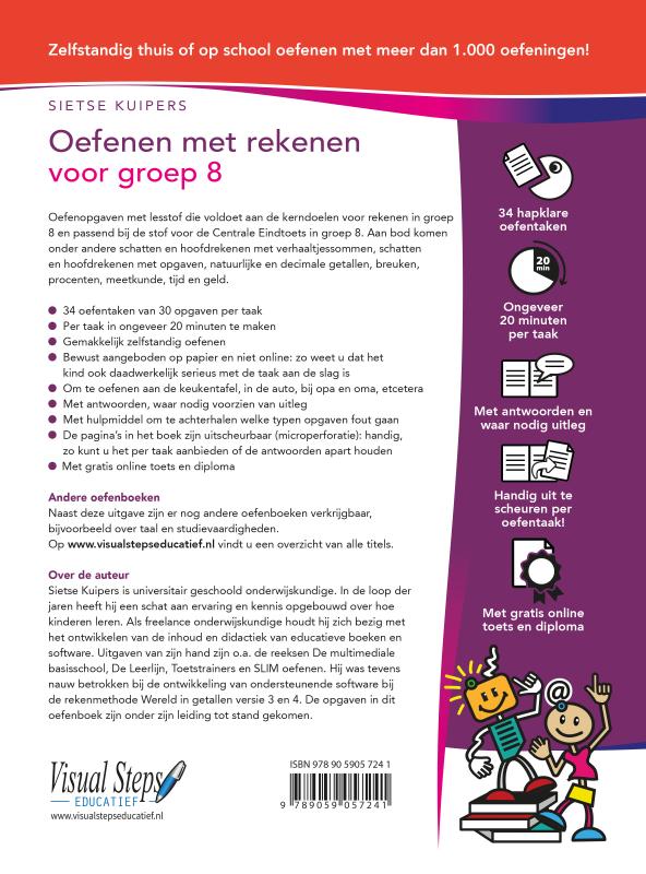 Achterkant van Oefenen met rekenen voor groep 8