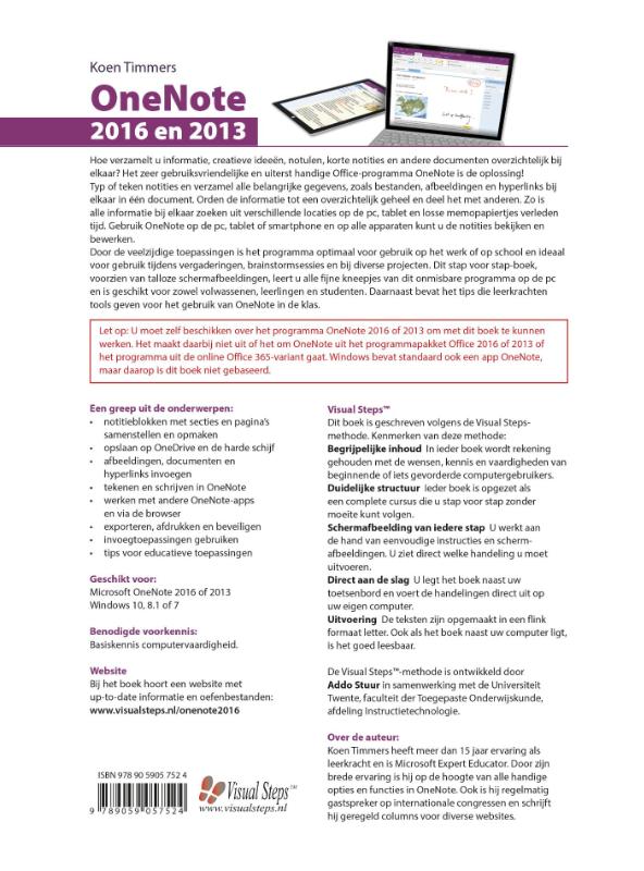 Achterkant van OneNote 2016 en 2013