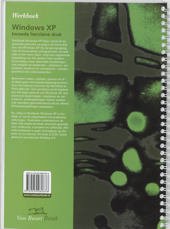 Achterkant van Werkboek Windows XP