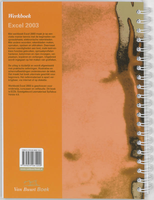 Achterkant van Werkboek Excel 2003