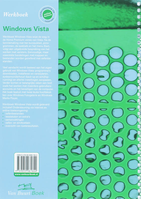 Achterkant van Werkboek Windows Vista