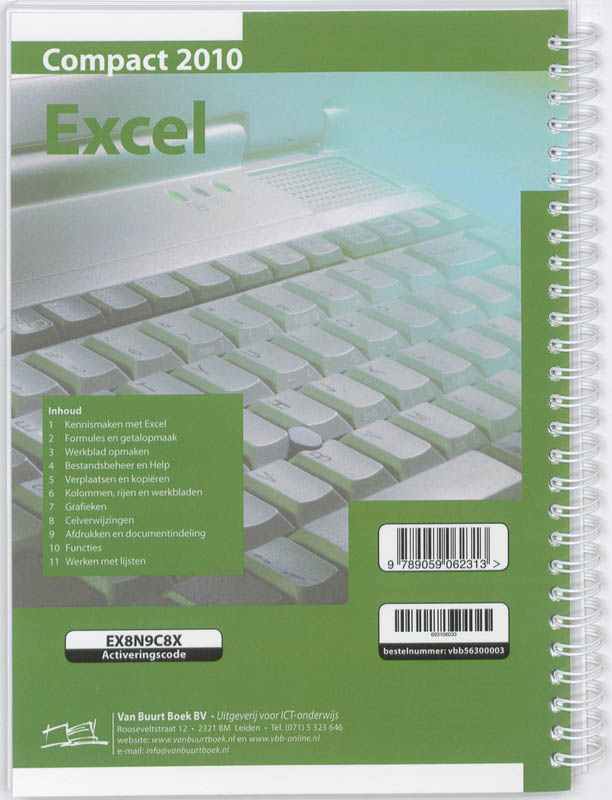 Achterkant van Compact Excel 2010