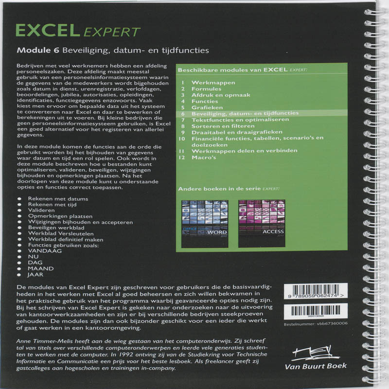 Achterkant van Beveiliging, datum- en tijdfuncties module 6