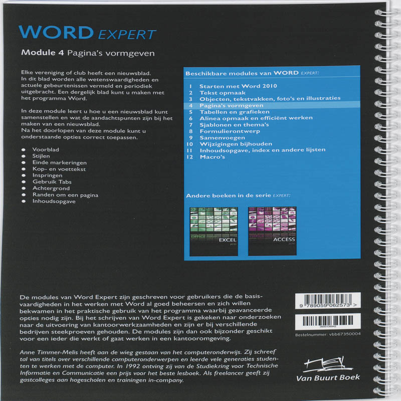 Achterkant van Pagina's vormgeven Module 4