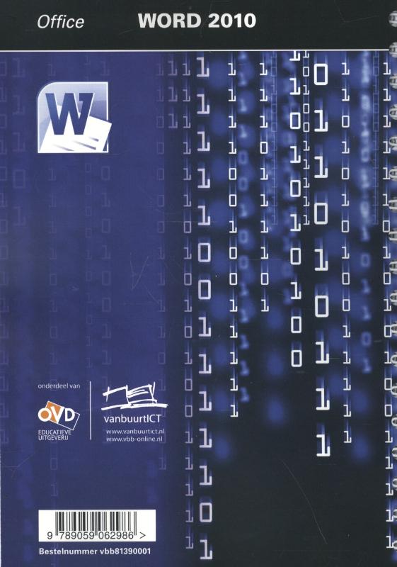 Achterkant van Office Word 2010