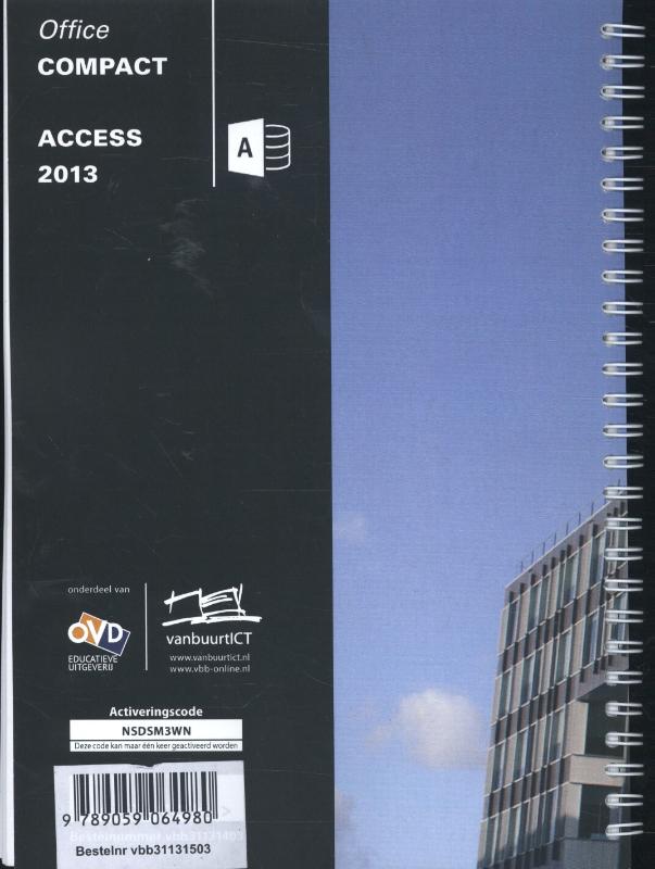 Achterkant van Office Compact Access 2013