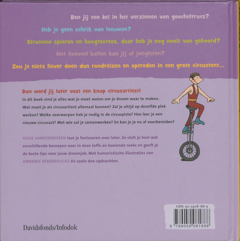 Achterkant van Later word ik ... circusartiest