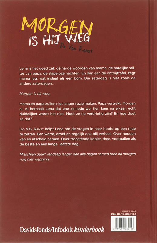 Achterkant van Morgen is hij weg