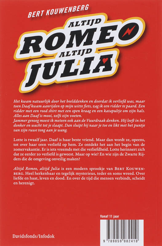 Achterkant van Altijd Romeo, altijd Julia