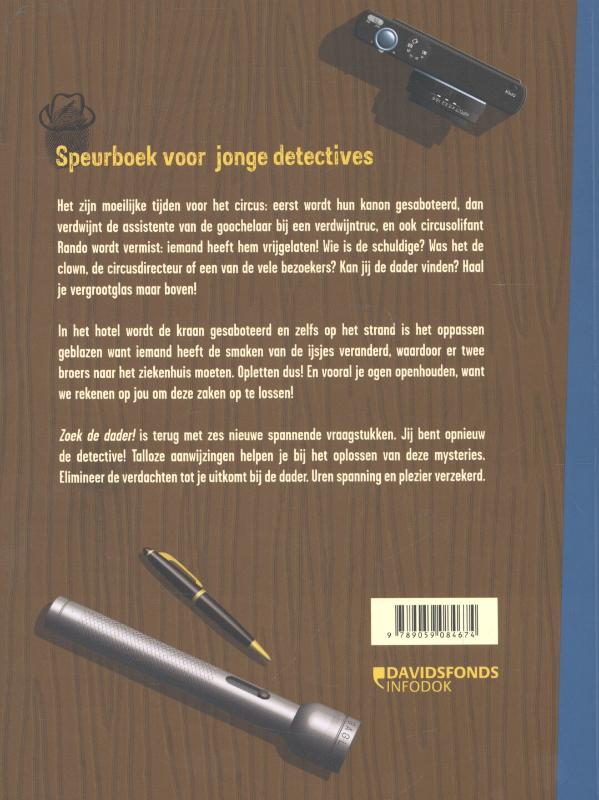 Achterkant van Zoek de dader!