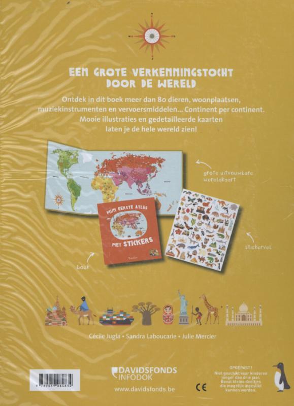 Achterkant van Mijn eerste atlas met stickers
