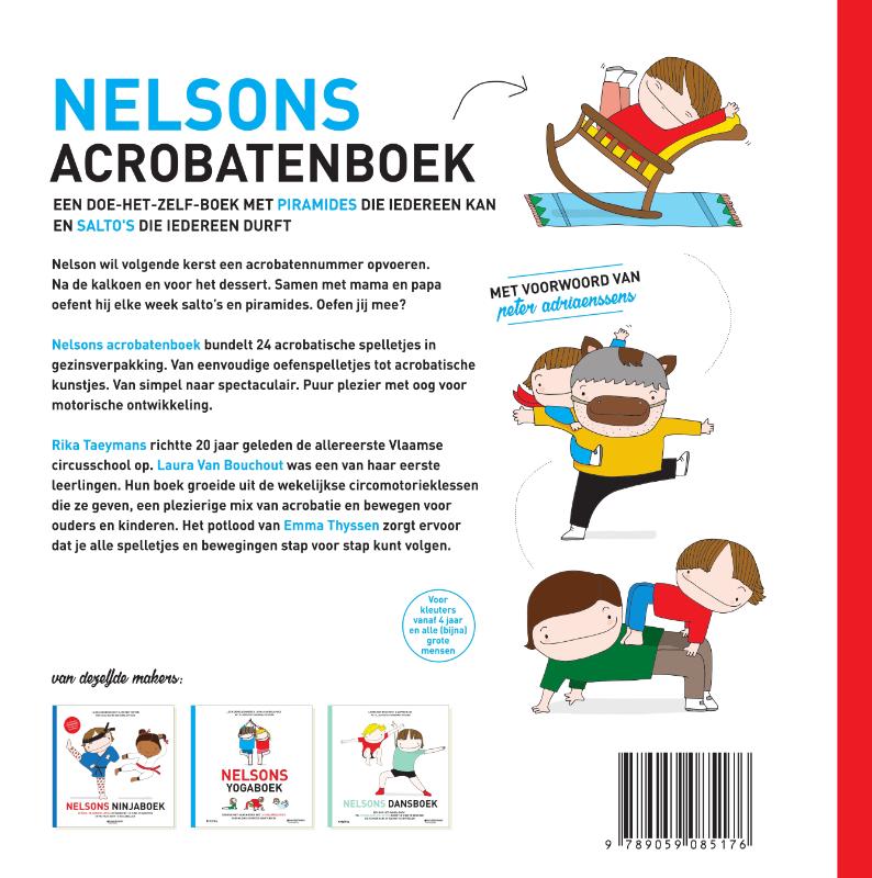 Achterkant van Nelsons acrobatenboek