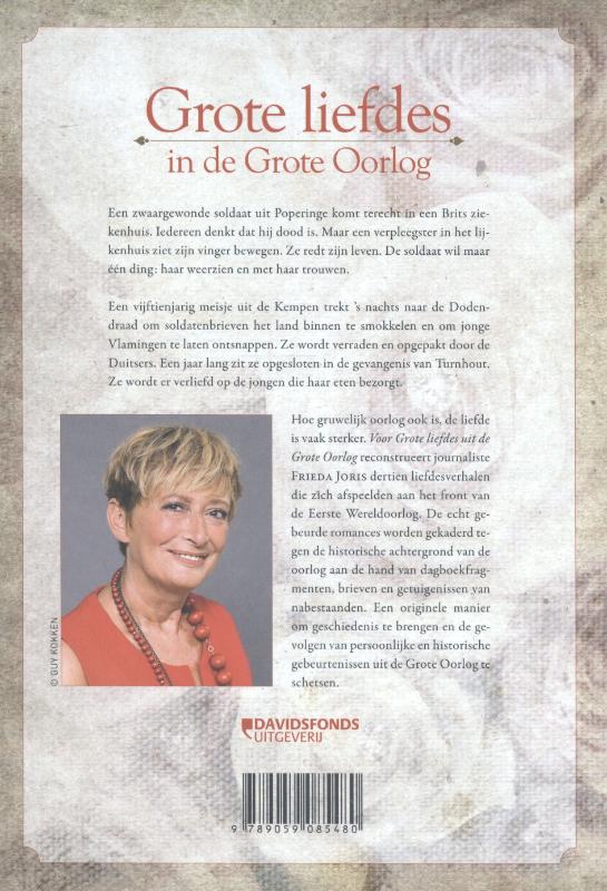Achterkant van Grote liefdes in de Grote Oorlog