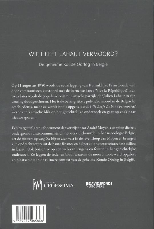 Achterkant van Wie heeft Lahaut vermoord?