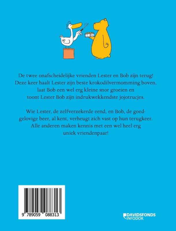 Achterkant van De nieuwe avonturen van Lester & Bob