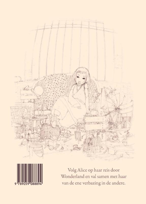 Achterkant van Alice in Wonderland