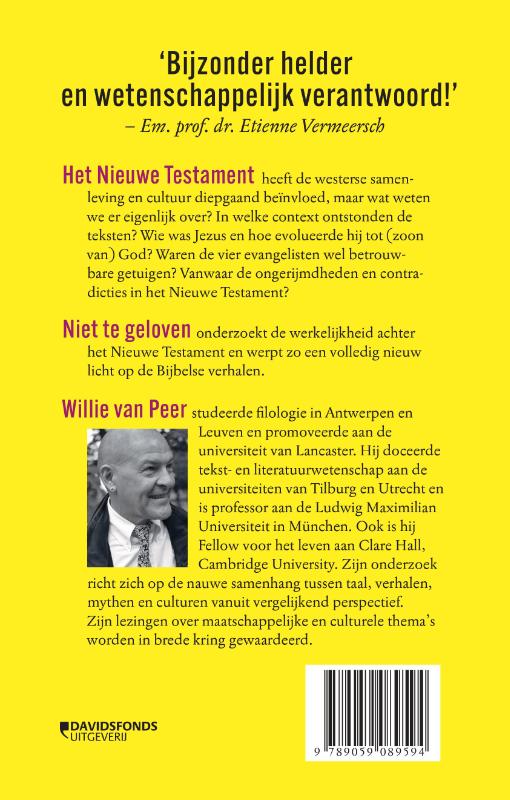 Achterkant van Niet te geloven