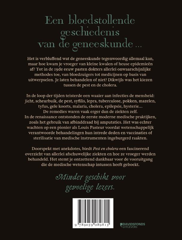 Achterkant van Pest en cholera