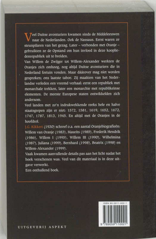 Achterkant van Oranje bitter Oranje boven