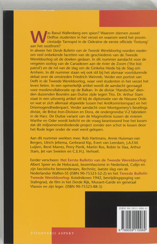 Achterkant van Derde Bulletin van de Tweede Wereldoorlog