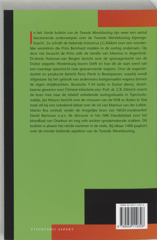 Achterkant van Vierde bulletin van de Tweede Wereldoorlog
