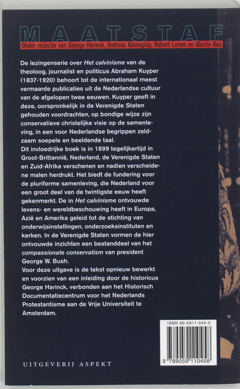 Achterkant van Het calvinisme