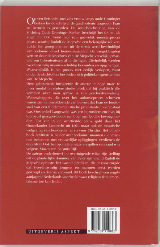 Achterkant van Protestants fundamentalisme in het Groningse Faan