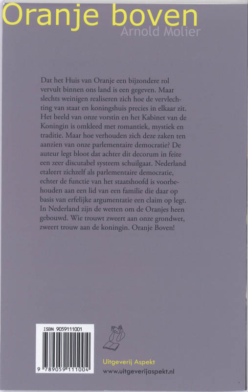 Achterkant van Oranje boven