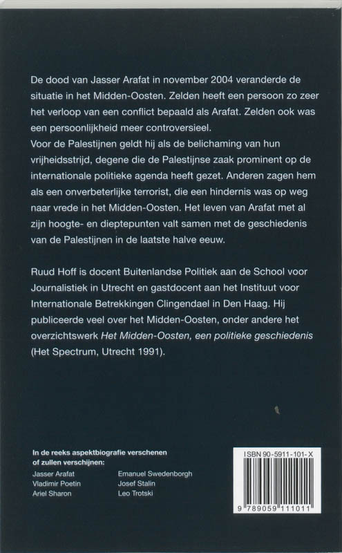 Achterkant van Jasser Arafat