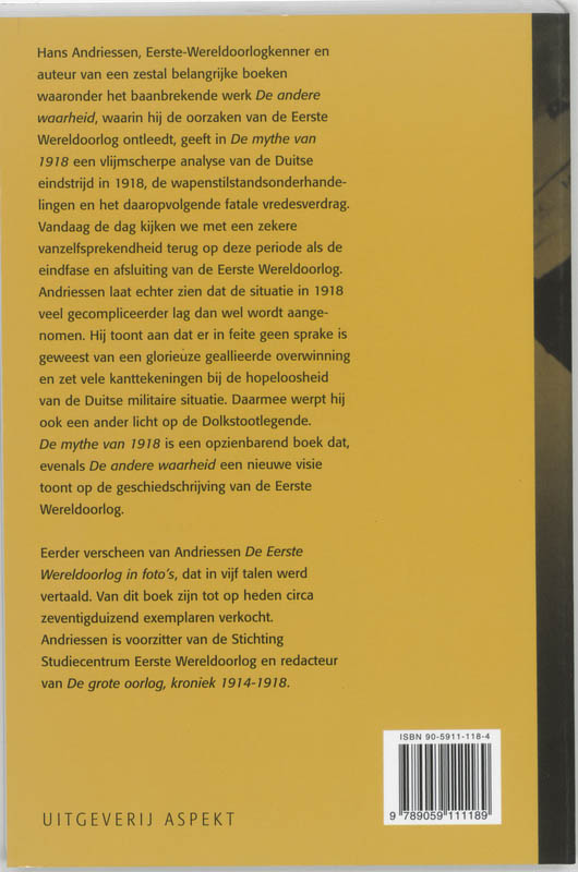 Achterkant van De mythe van 1918