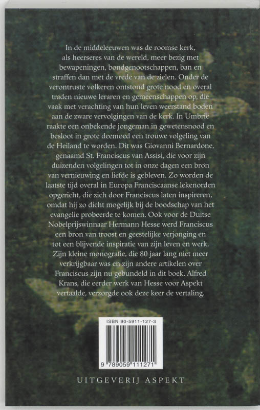 Achterkant van Franciscus van Assisi