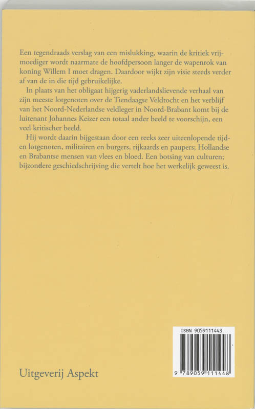 Achterkant van De heldendood tegen de Belgen