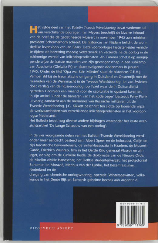 Achterkant van Vijfde bulletin van de Tweede Wereldoorlog