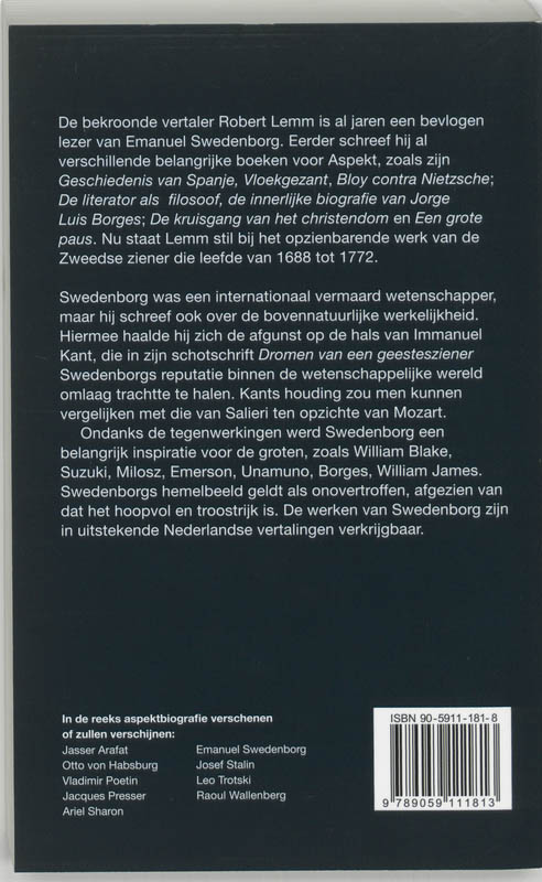 Achterkant van Emanuel Swedenborg