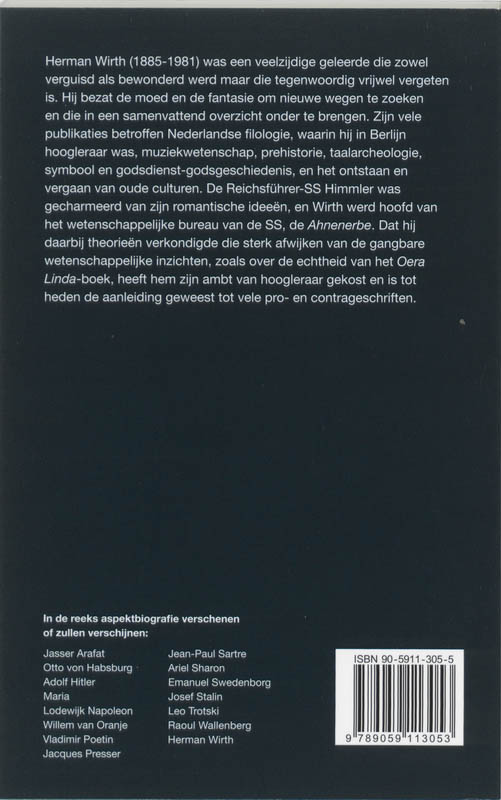 Achterkant van Herman Wirth
