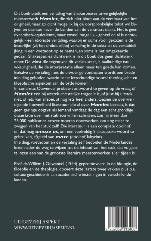 Achterkant van De tragedie van Hamlet