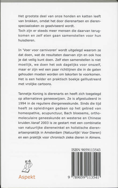 Achterkant van Voer voor carnivoren