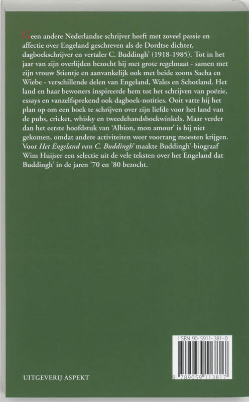 Achterkant van Het Engeland van C. Buddingh