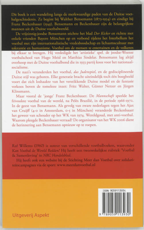 Achterkant van Van Bensemann tot Beckenbauer