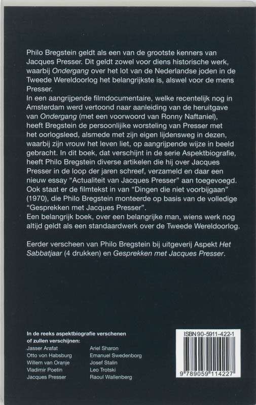 Achterkant van Jacques Presser